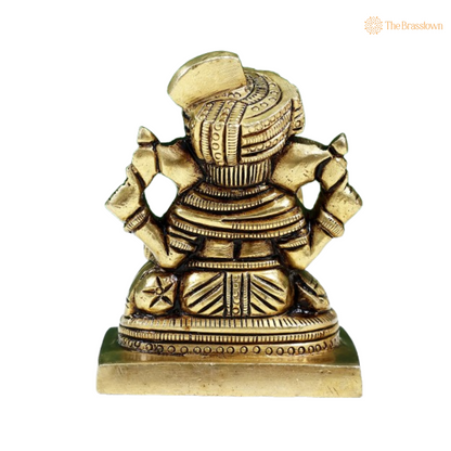 Brass Lord Ganesha Idol – A Symbol of Prosperity &amp; Wisdom 3 Inch