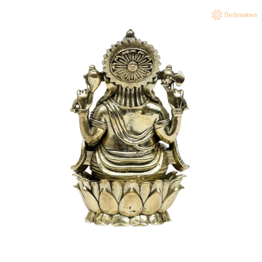 Brass Lord Ganesha Idol – Elegance and Devotion 3 Inch