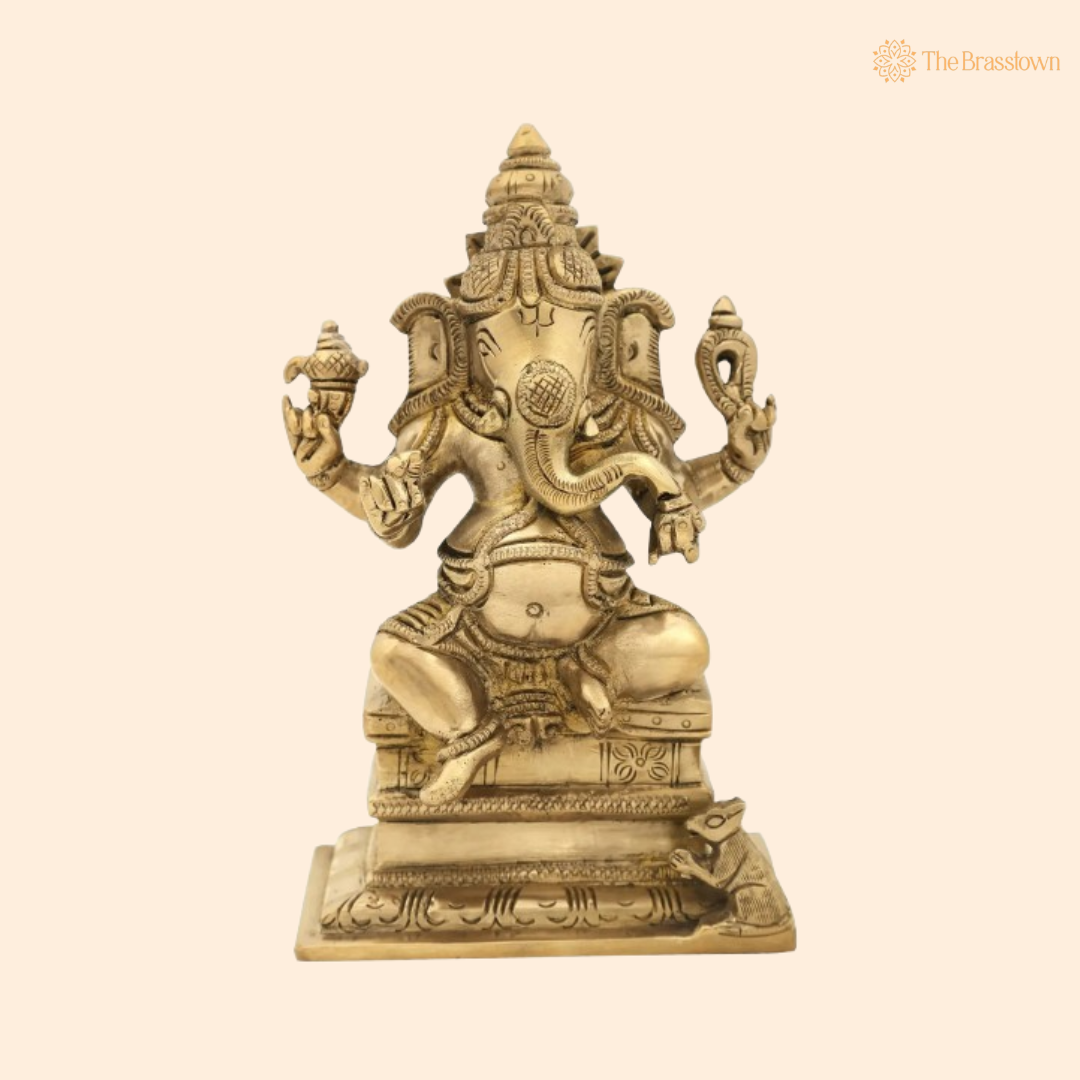 Brass Lord Ganesha Idol 6 Inch