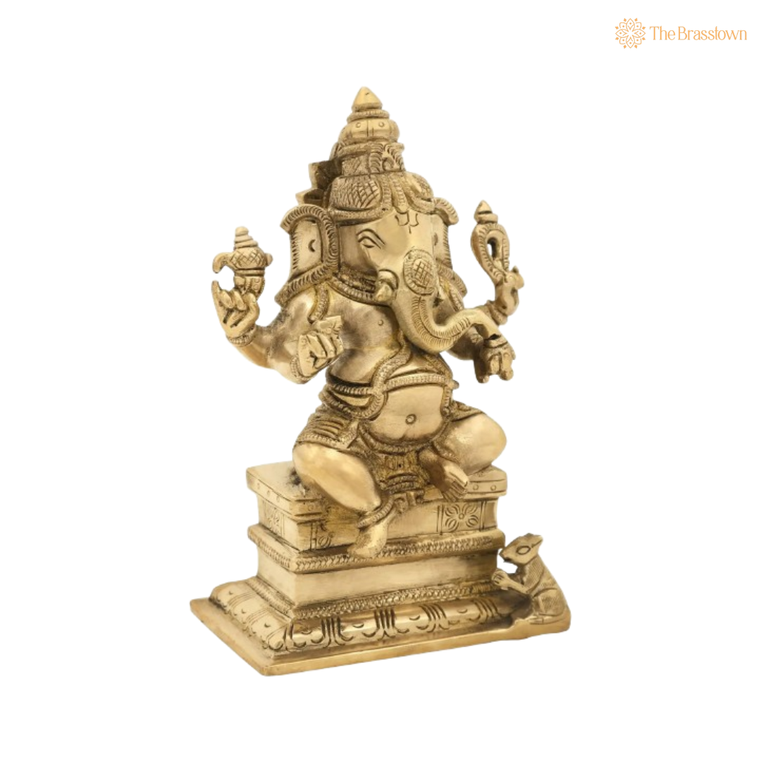 Brass Lord Ganesha Idol 6 Inch