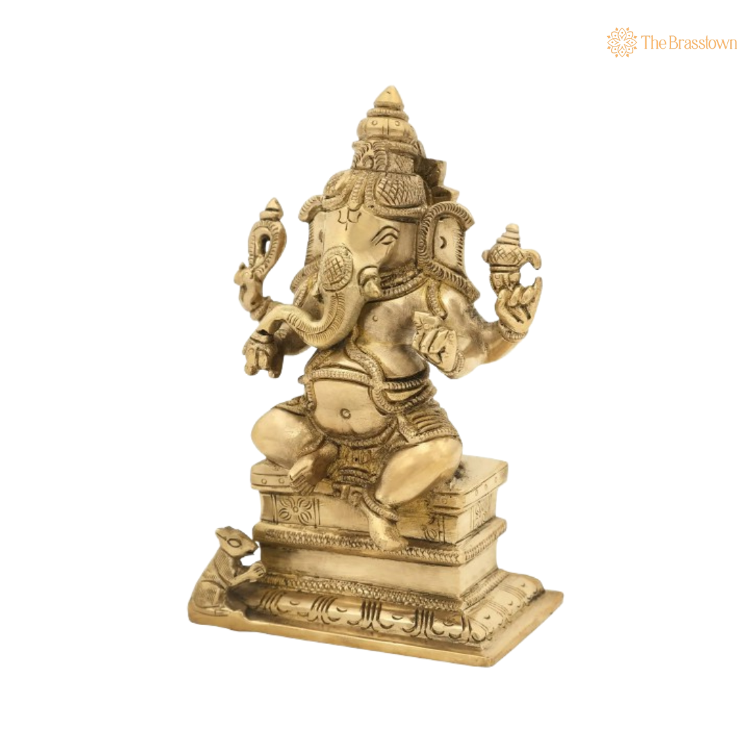 Brass Lord Ganesha Idol 6 Inch