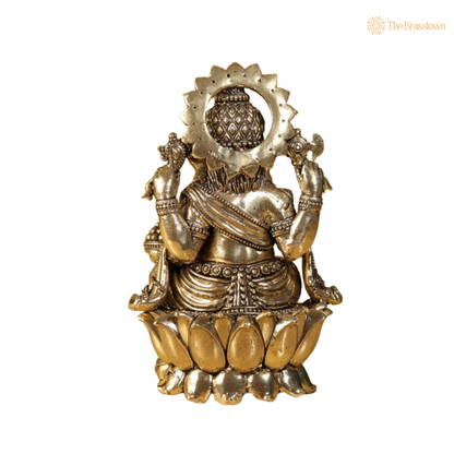 Brass Lord Ganesha Seated Idol 6 Inch