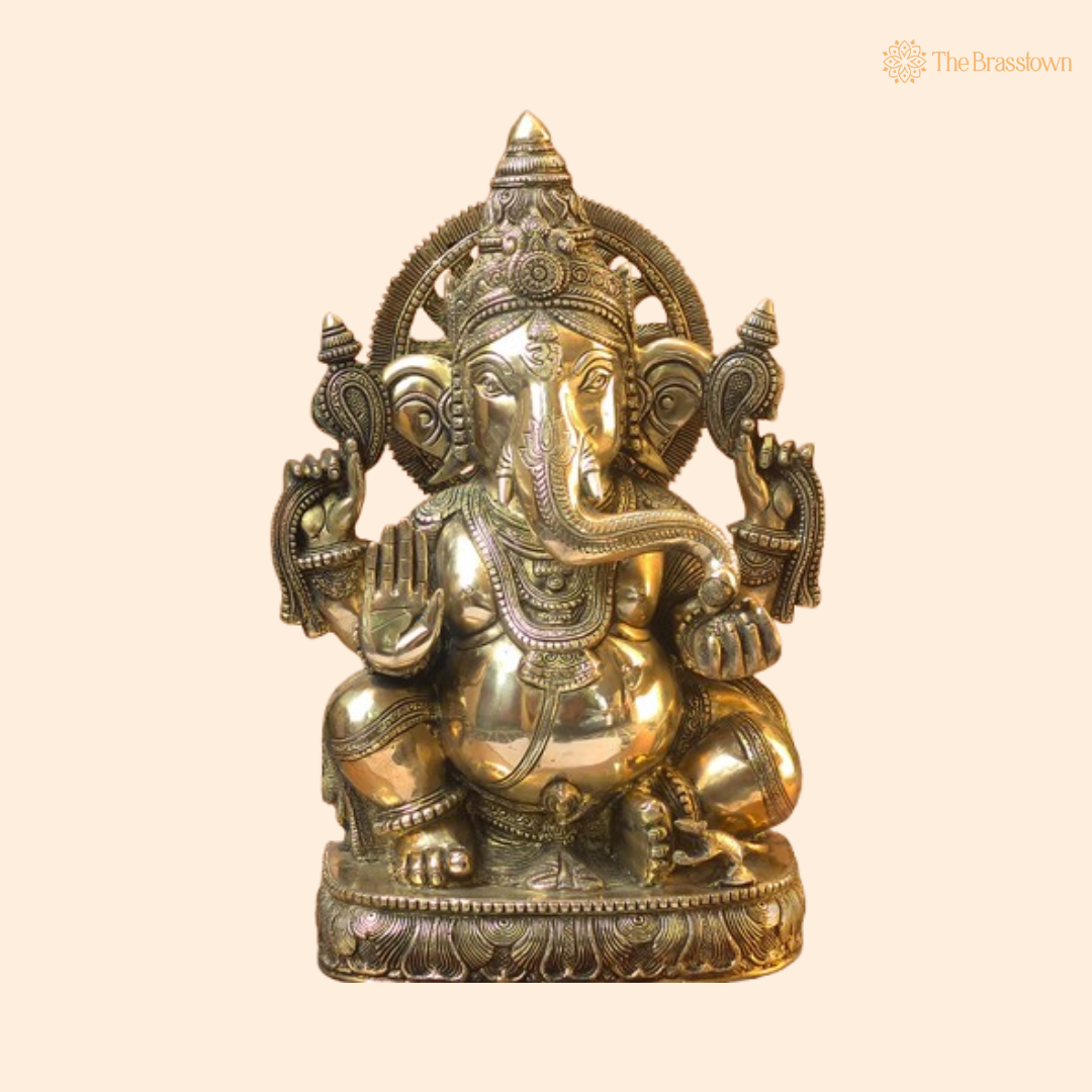 Brass Lord Ganesha Statue 19 Inch