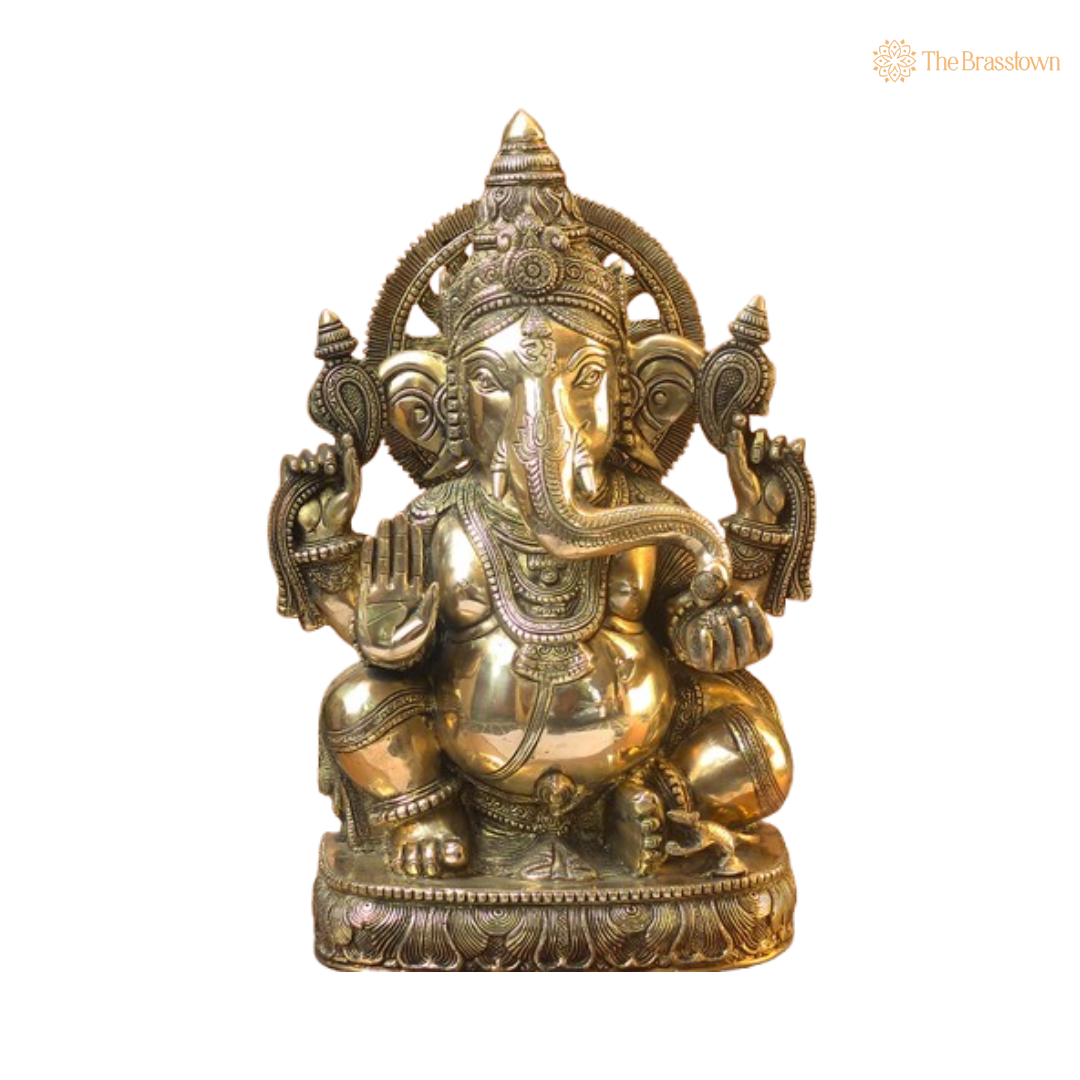 Brass Lord Ganesha Statue 19 Inch