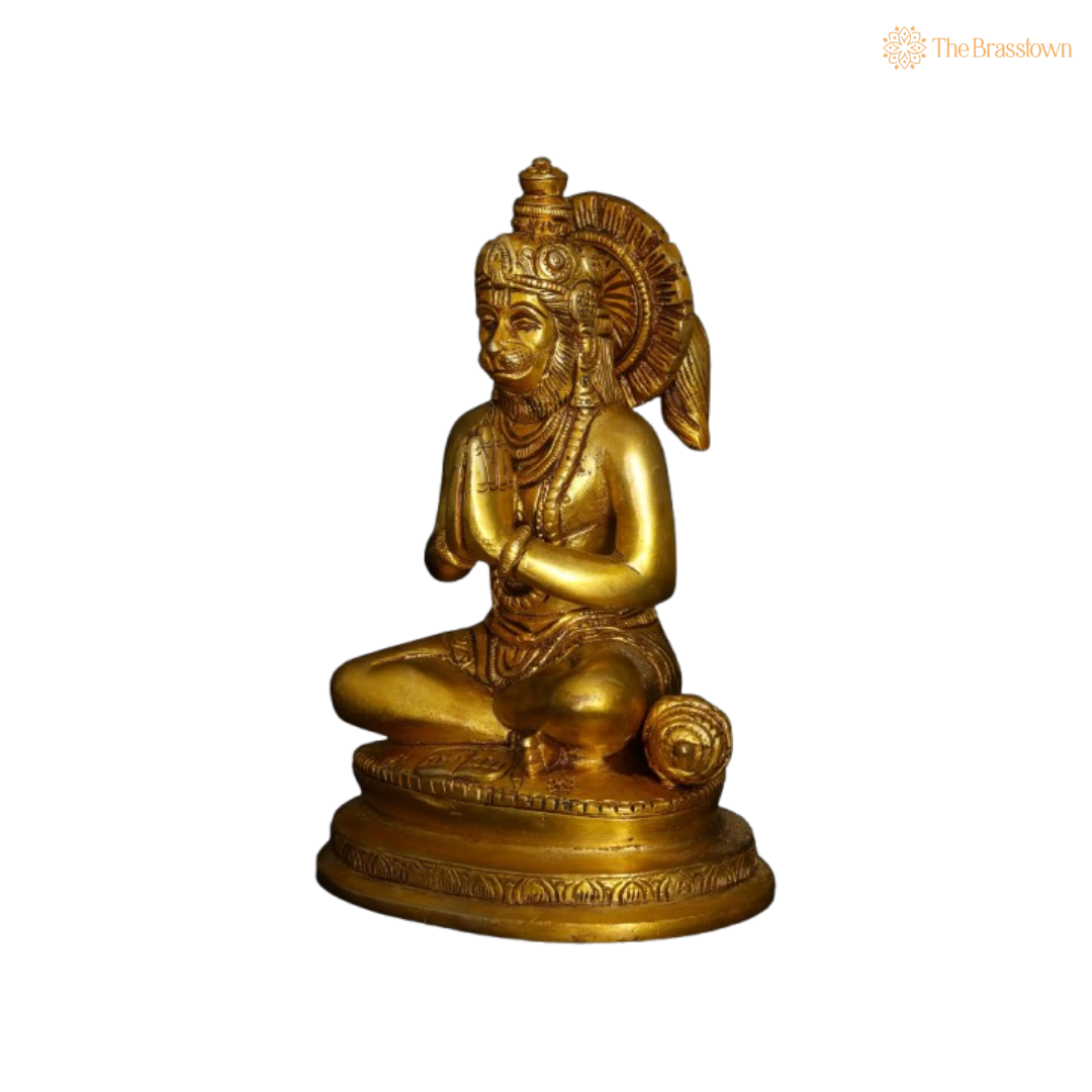Brass Lord Hanuman Idol 6 Inch