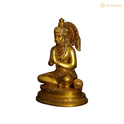 Brass Lord Hanuman Idol 6 Inch