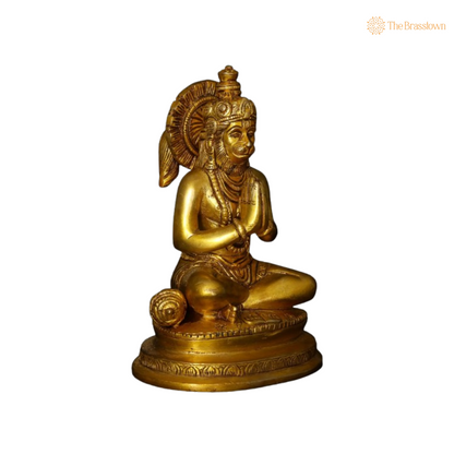 Brass Lord Hanuman Idol 6 Inch