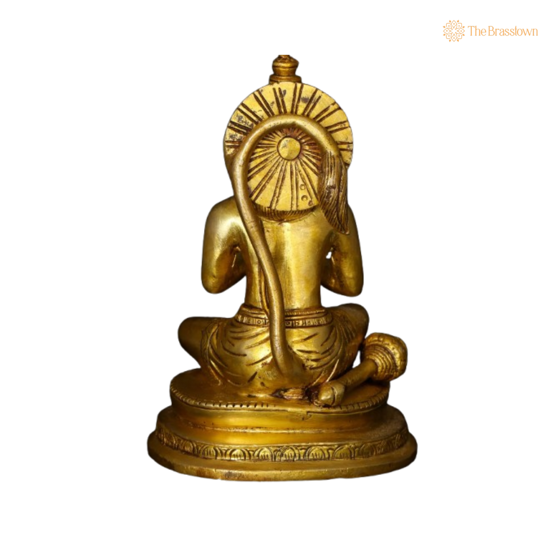 Brass Lord Hanuman Idol 6 Inch