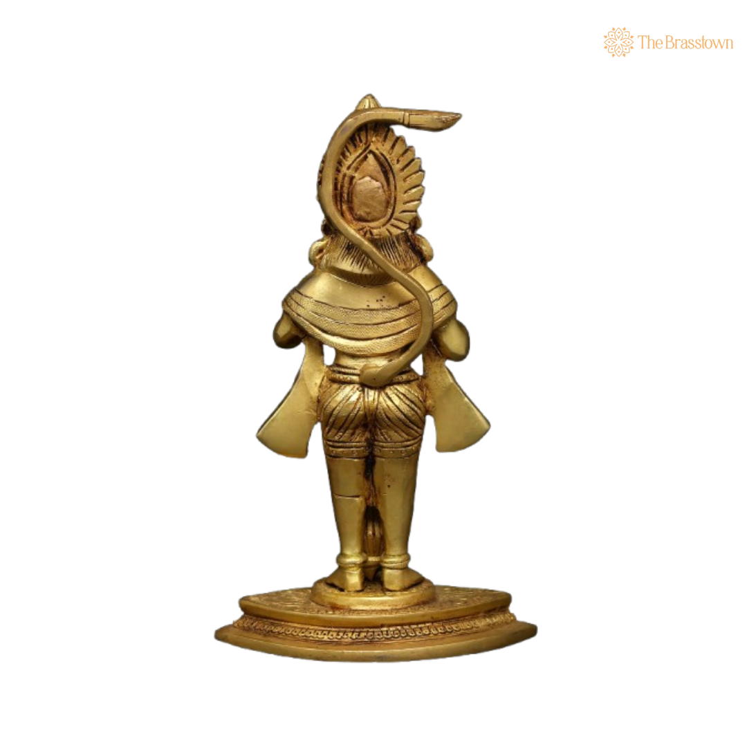 Brass Lord Hanuman Idol 9 Inch