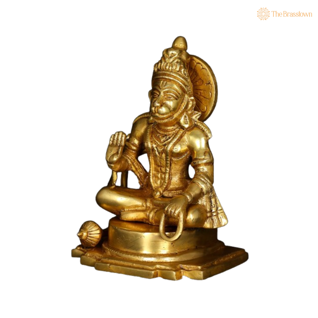 Brass Lord Hanuman Idol – A Symbol of Courage 5 Inch