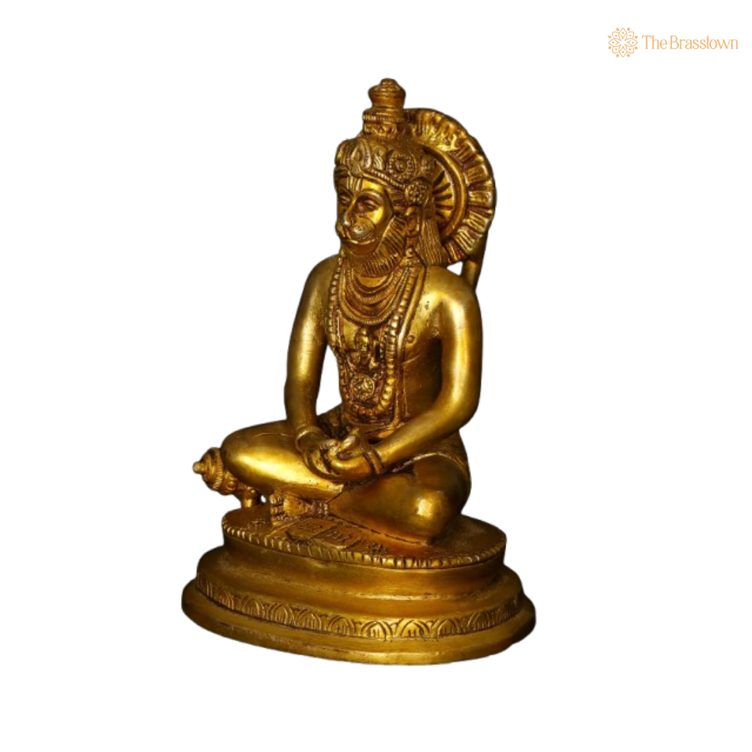 Brass Lord Hanuman Idol – A Symbol of Strength 5 Inch
