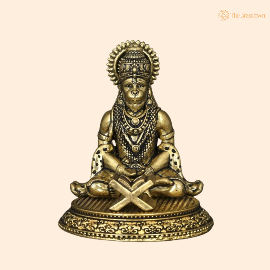 Brass Lord Hanuman Idol – Symbol of Power, Devotion, and Strength 3 Inch