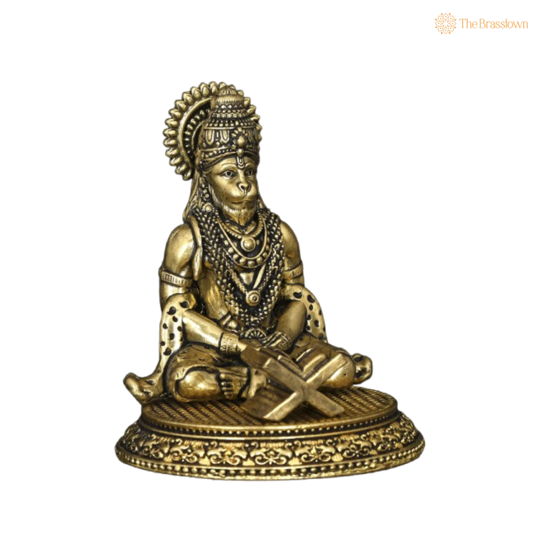 Brass Lord Hanuman Idol – Symbol of Power, Devotion, and Strength 3 Inch