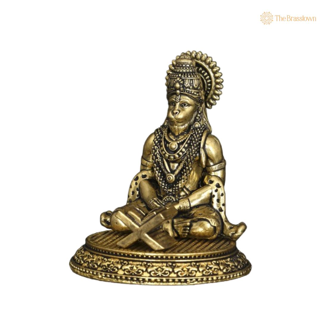 Brass Lord Hanuman Idol – Symbol of Power, Devotion, and Strength 3 Inch
