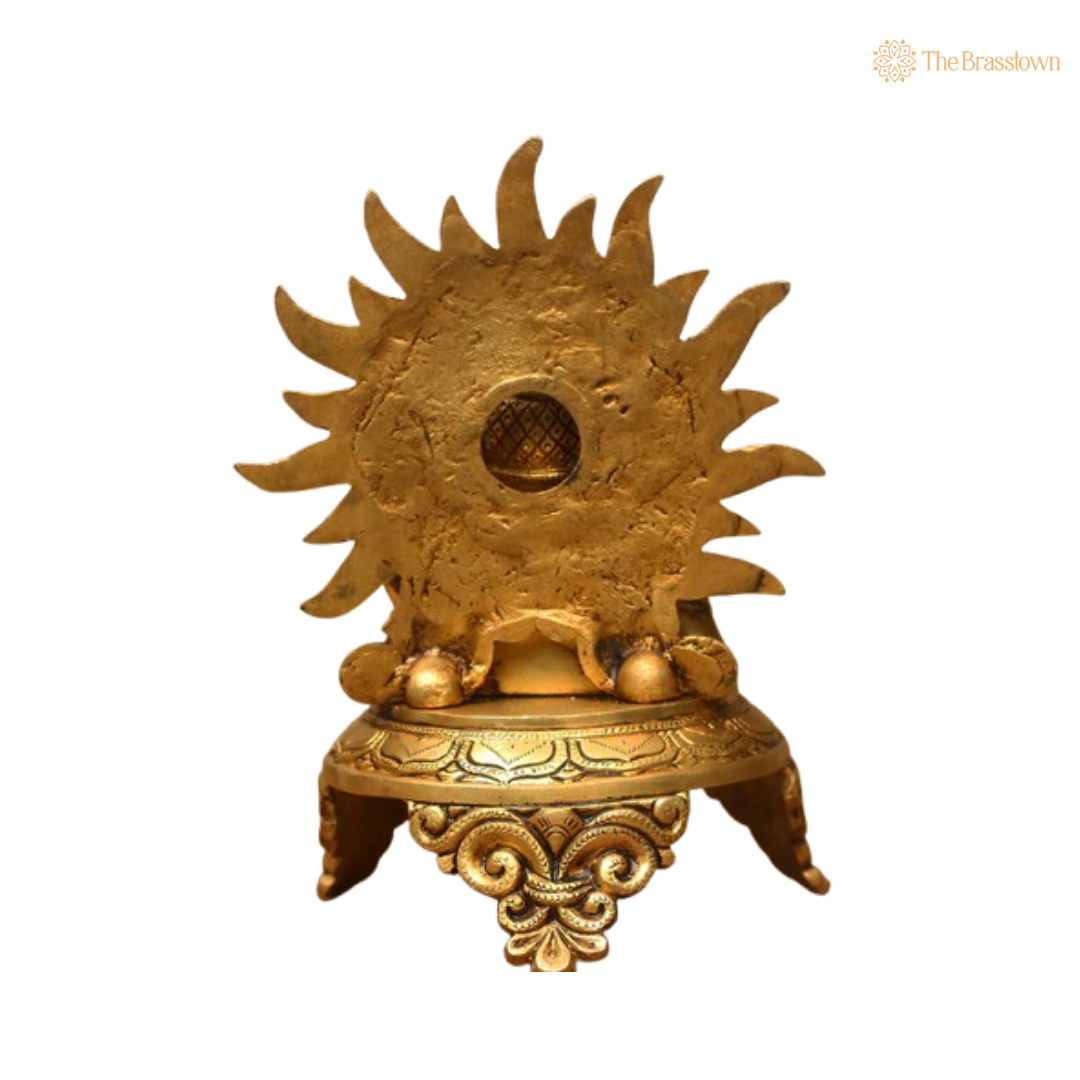 Brass Lord Hanuman Idol – Symbol of Strength 9.5 Inch