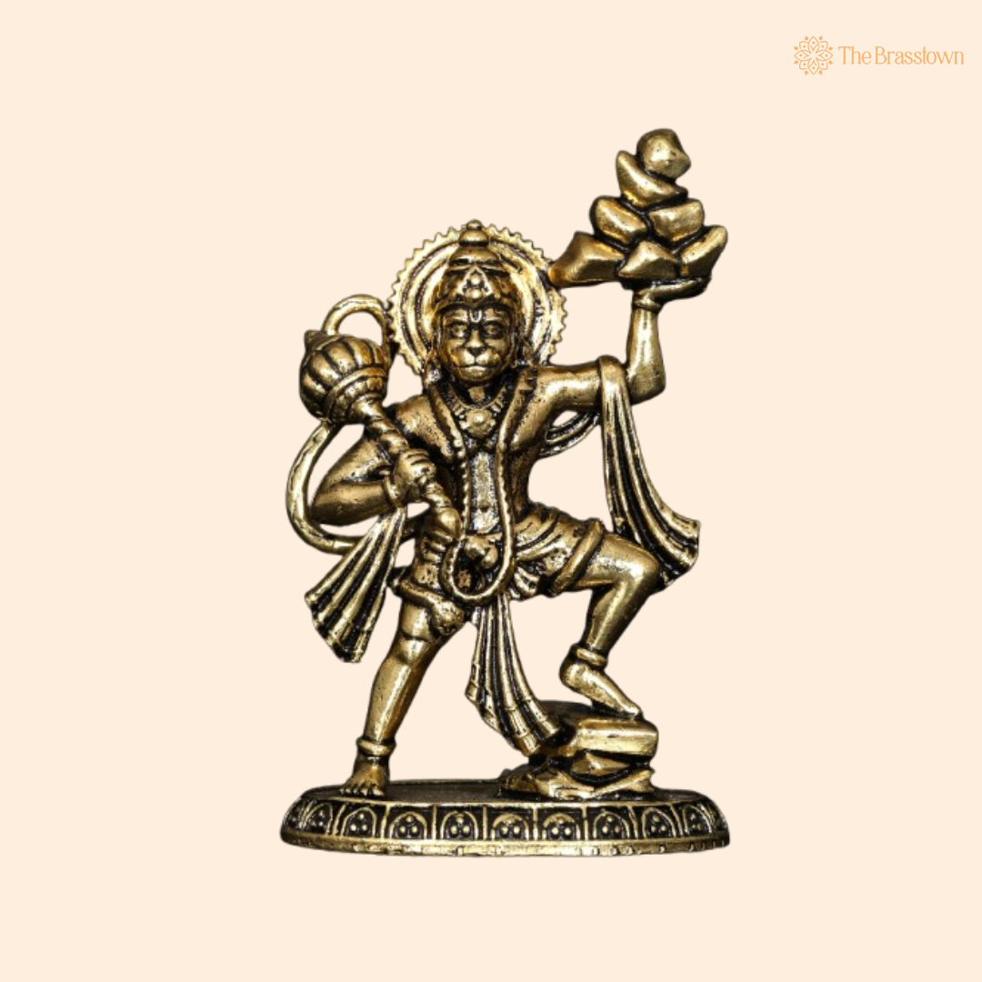 Brass Lord Hanuman Idol – The Mighty Devotee of Lord Rama 2 Inch