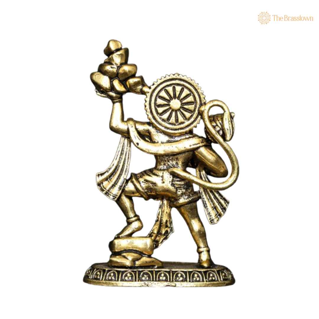 Brass Lord Hanuman Idol – The Mighty Devotee of Lord Rama 2 Inch