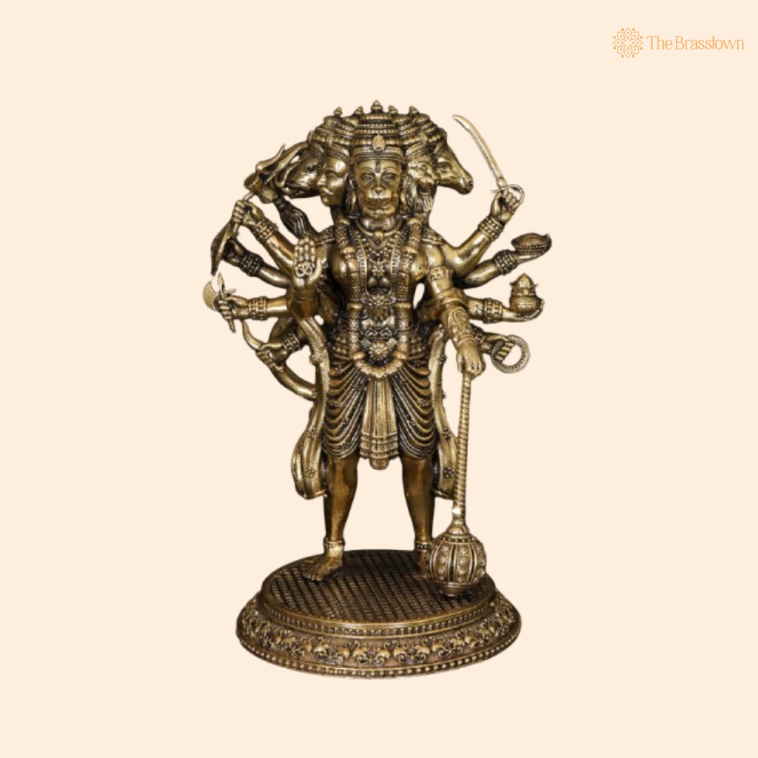 Brass Lord Hanuman Idol – The Mighty Protector 6 Inch