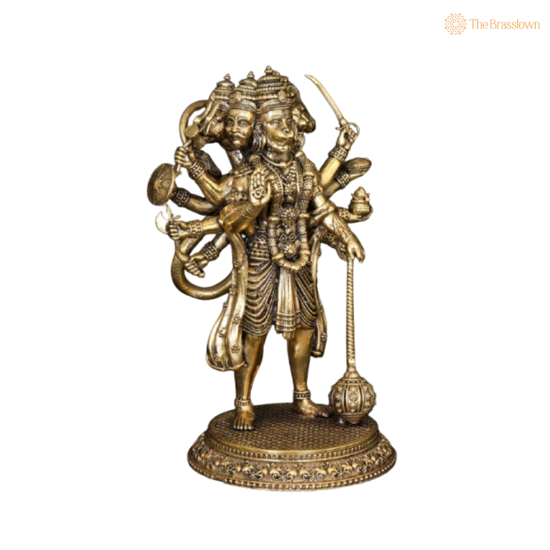 Brass Lord Hanuman Idol – The Mighty Protector 6 Inch