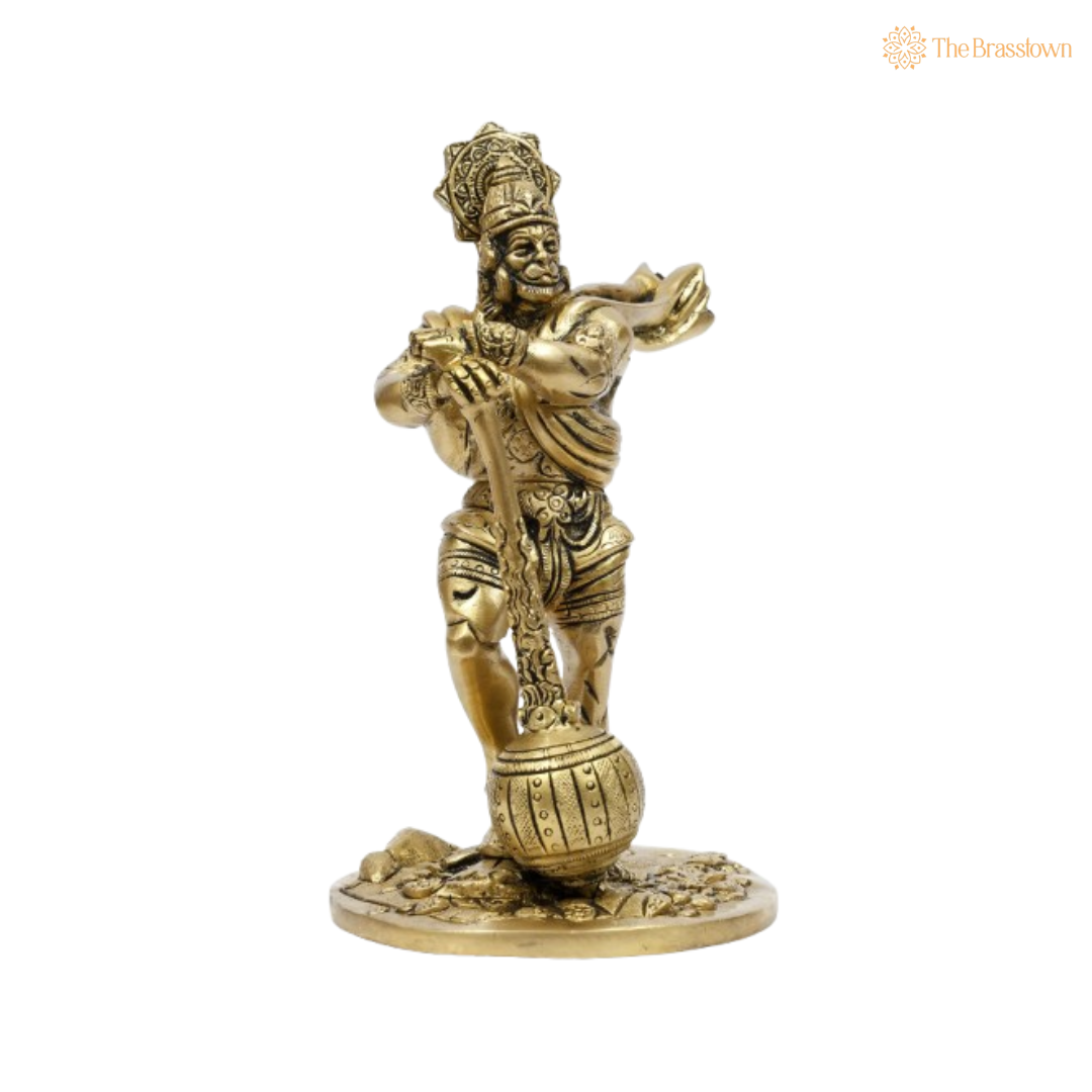 Brass Lord Hanuman Idol – The Mighty Vanara Warrior 7 Inch