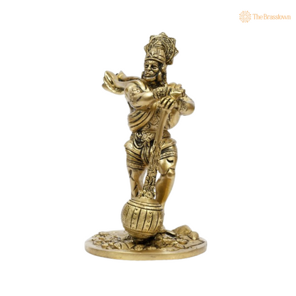 Brass Lord Hanuman Idol – The Mighty Vanara Warrior 7 Inch