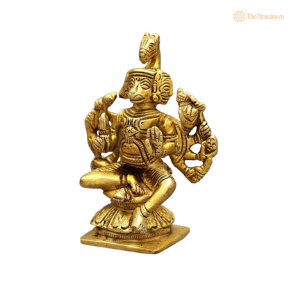 Brass Lord Hanuman Idol – The Protector of Strength and Devotion 3 Inch