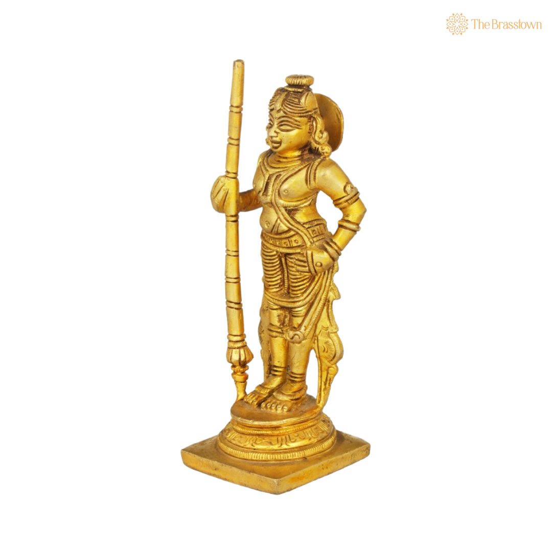 Brass Lord Krishna Idol with Flute 6 Inch