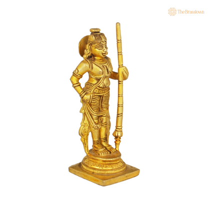 Brass Lord Krishna Idol with Flute 6 Inch