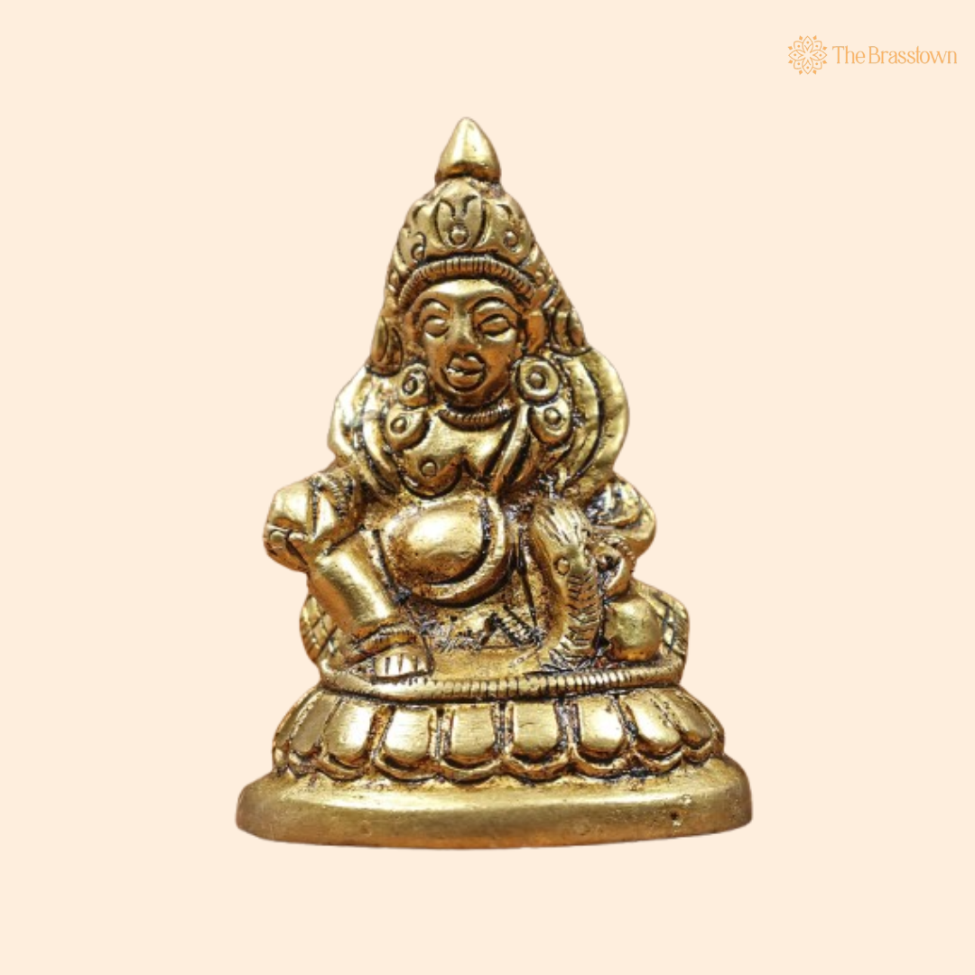 Brass Lord Kuber Idol – The Divine Bestower of Wealth 3 Inch