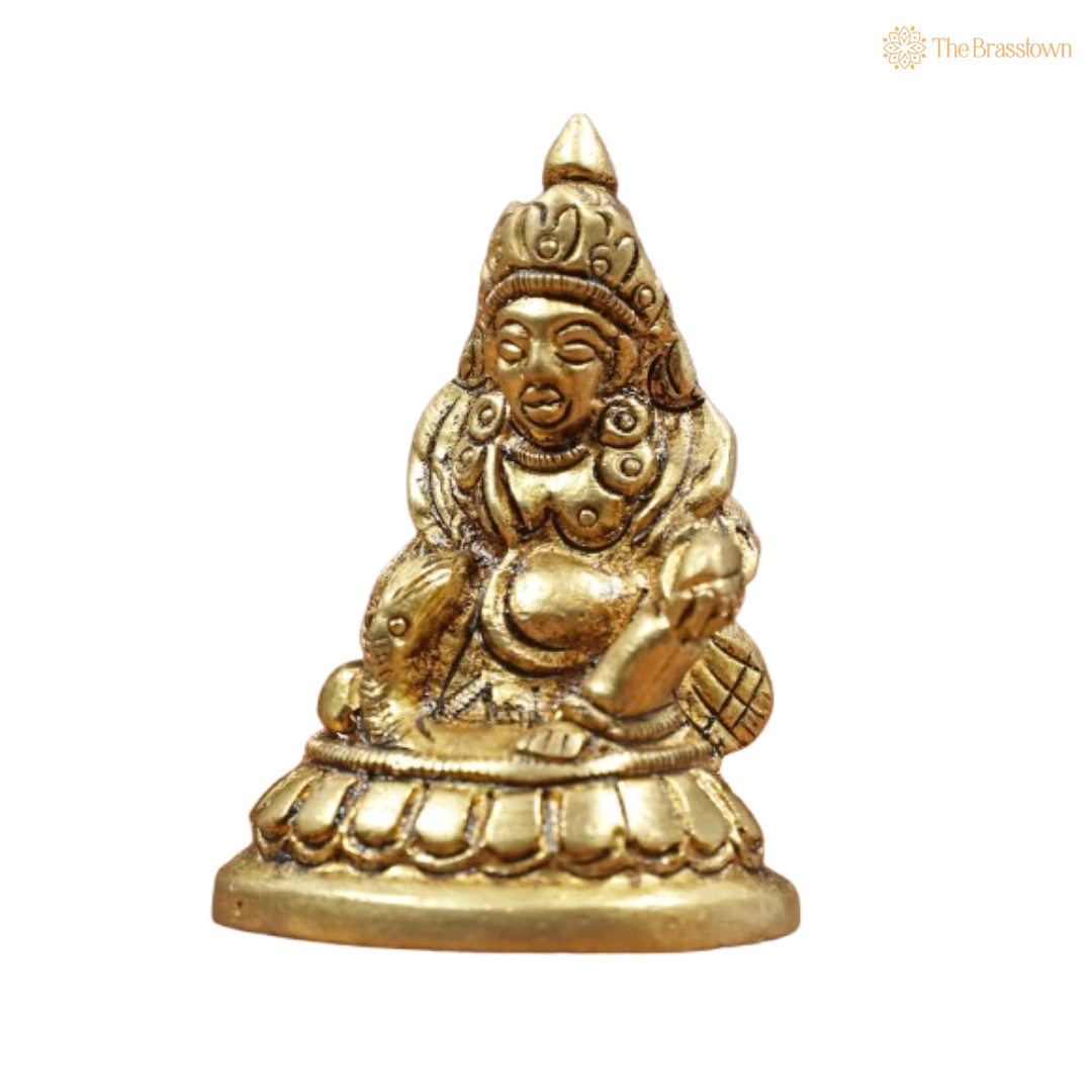 Brass Lord Kuber Idol – The Divine Bestower of Wealth 3 Inch