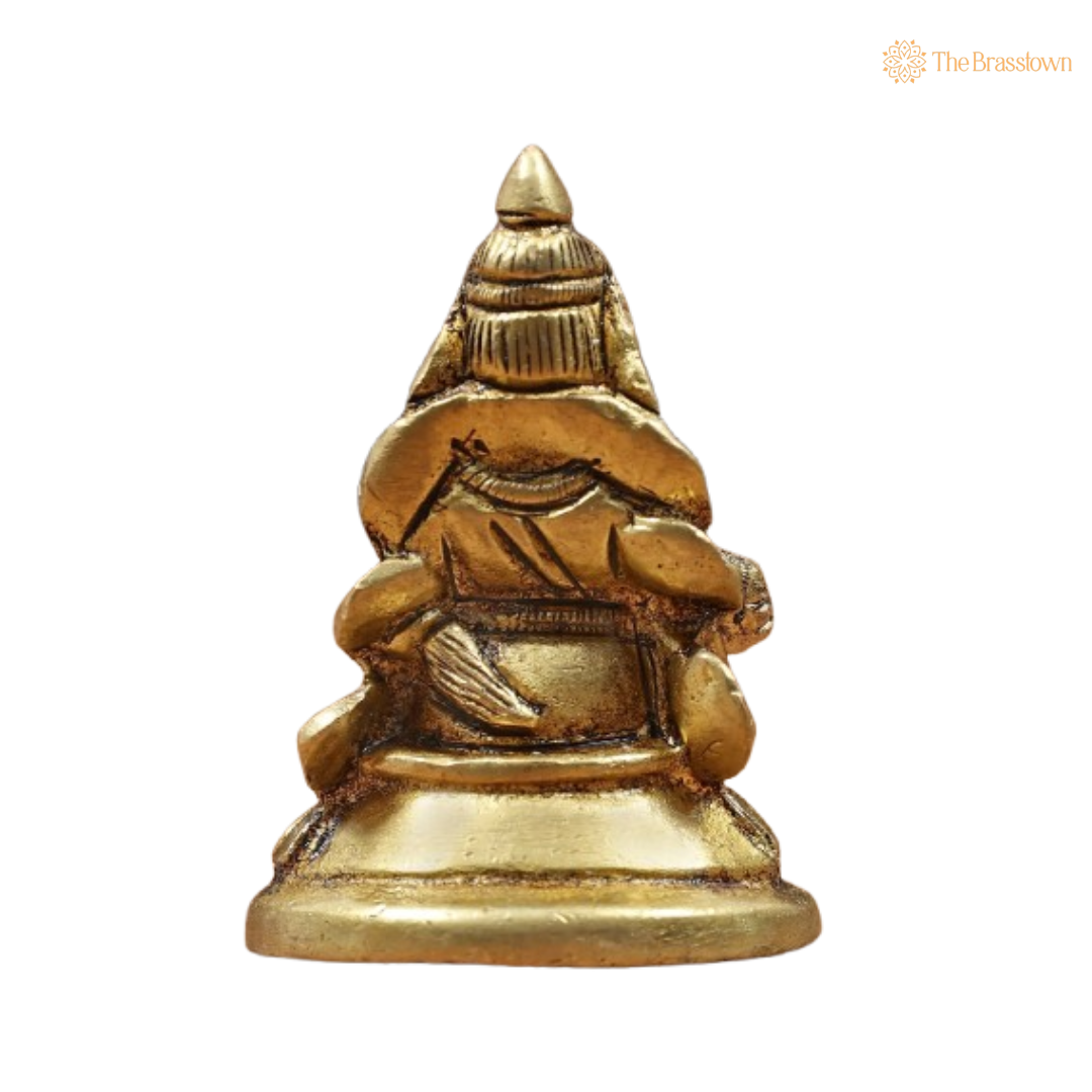 Brass Lord Kuber Idol – The Divine Bestower of Wealth 3 Inch