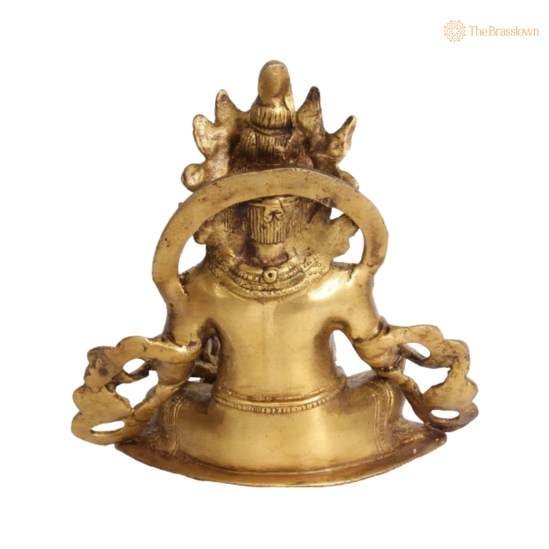 Brass Lord Kuber Idol – The Divine Lord of Wealth and Abundance 6.5 Inch