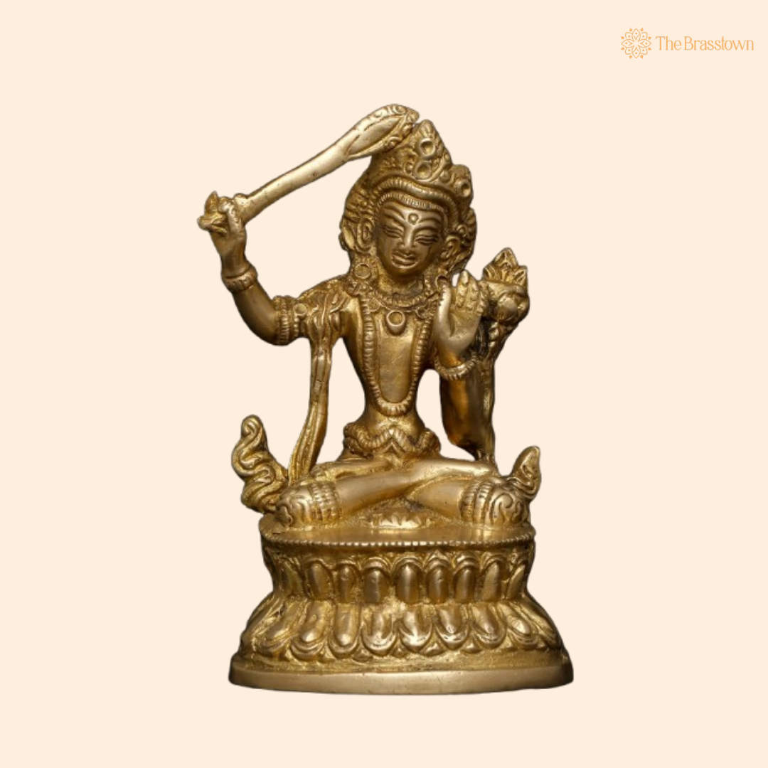 Brass Lord Kuber Idol – The Divine Treasurer of Wealth 4 Inch