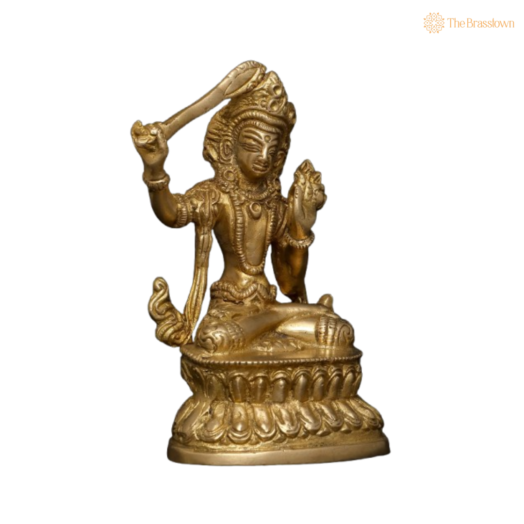 Brass Lord Kuber Idol – The Divine Treasurer of Wealth 4 Inch