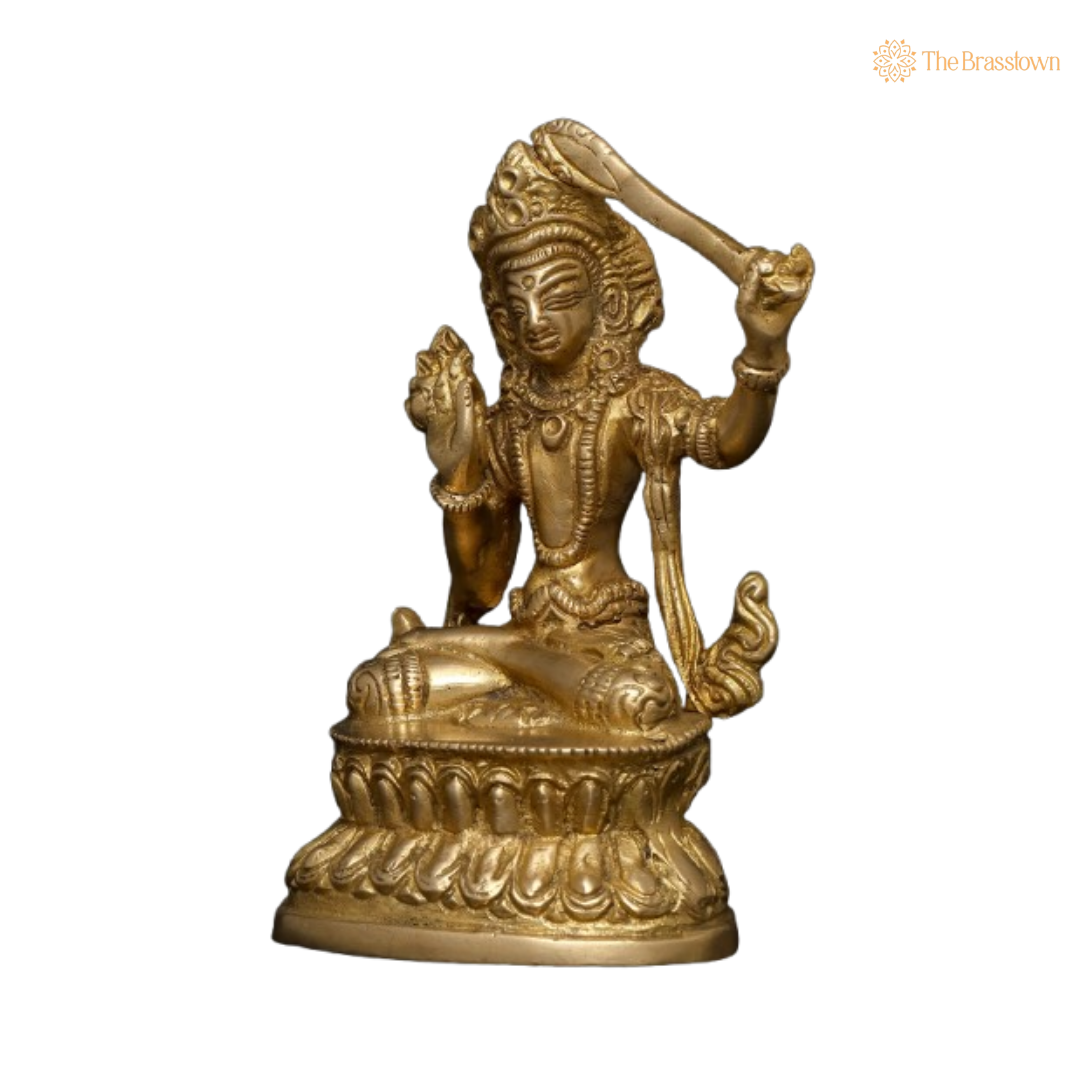 Brass Lord Kuber Idol – The Divine Treasurer of Wealth 4 Inch
