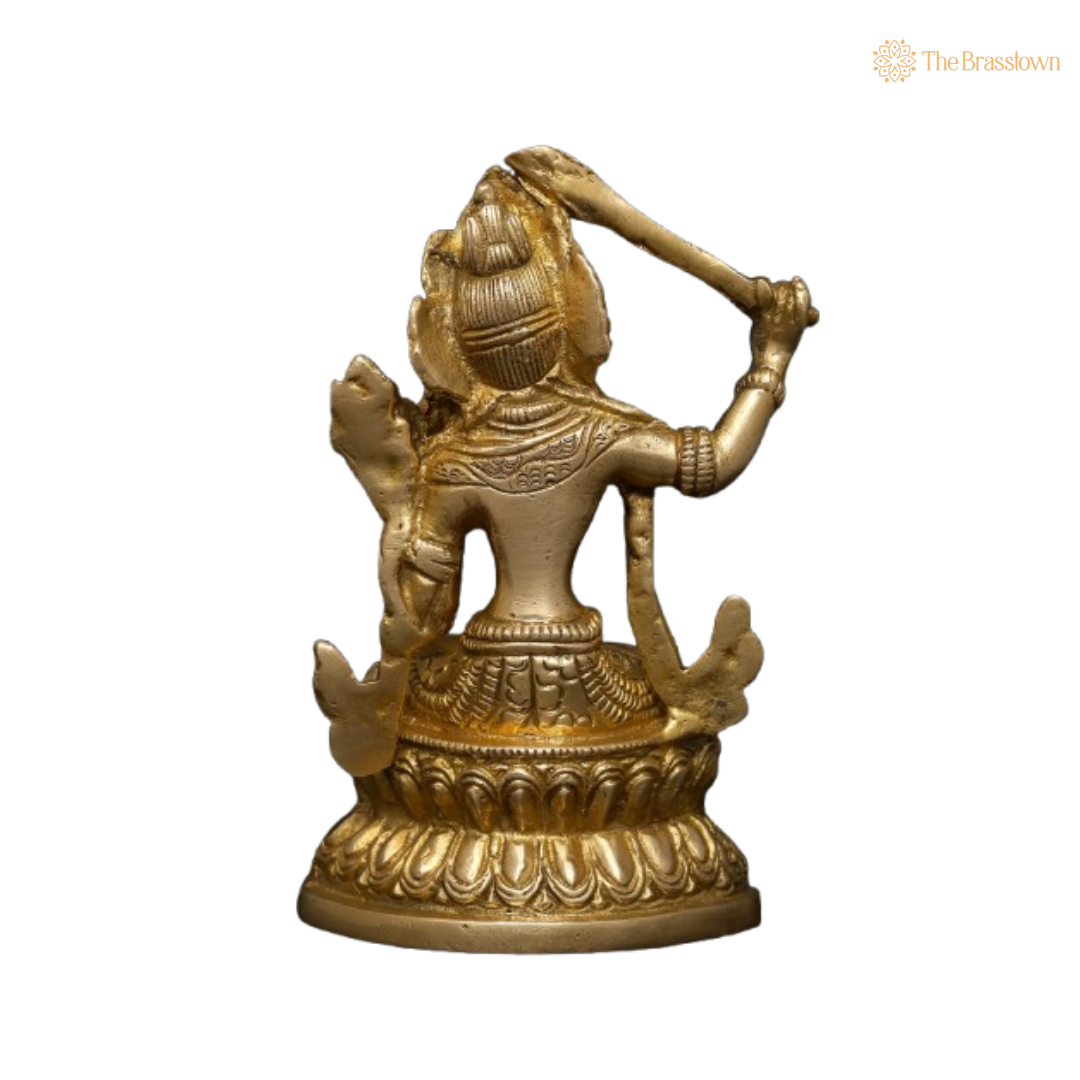 Brass Lord Kuber Idol – The Divine Treasurer of Wealth 4 Inch