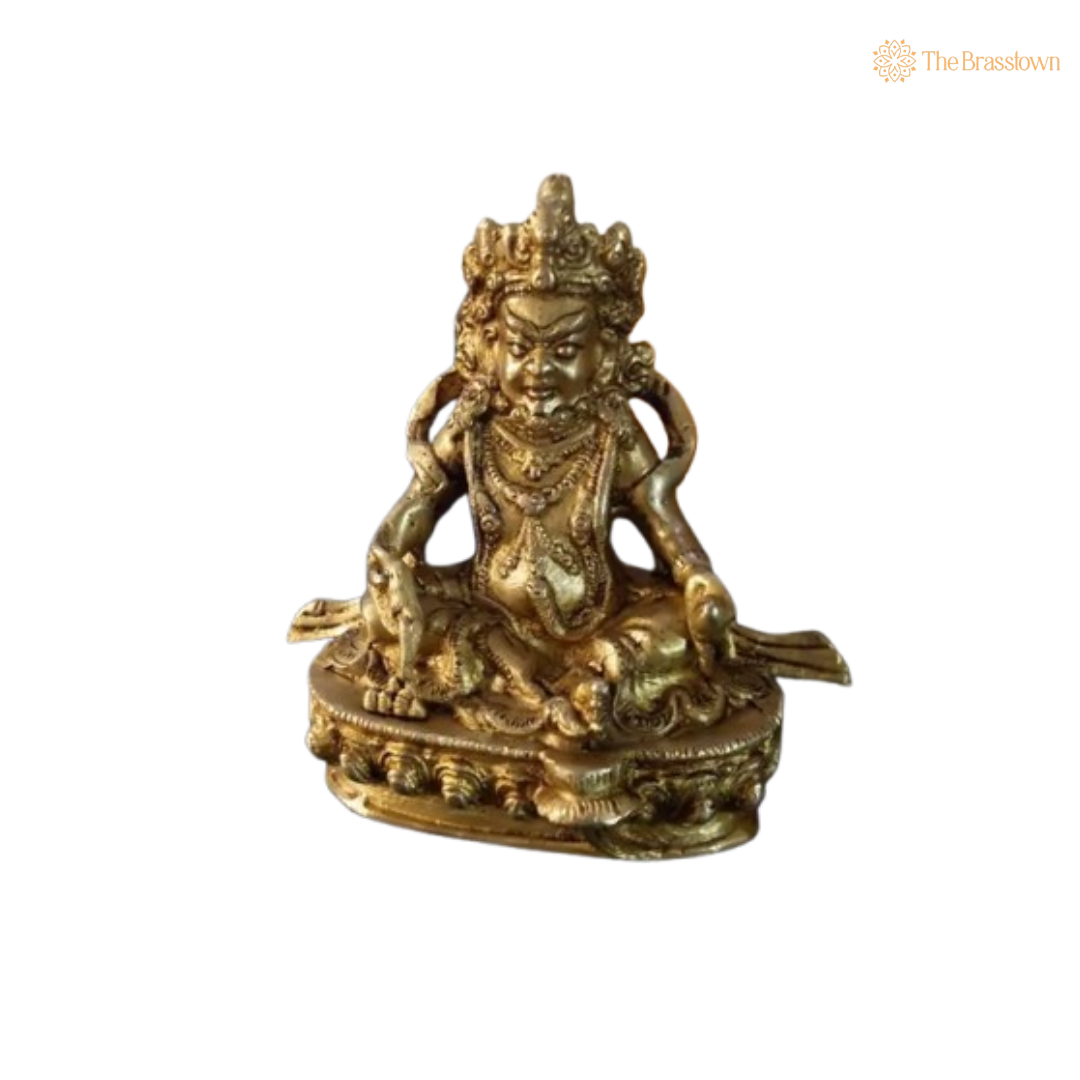 Brass Lord Kuber Idol – The Divine Treasurer of Wealth 5 Inch