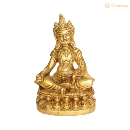 Brass Lord Kuber Idol – The Divine Treasurer of Wealth 4 Inch