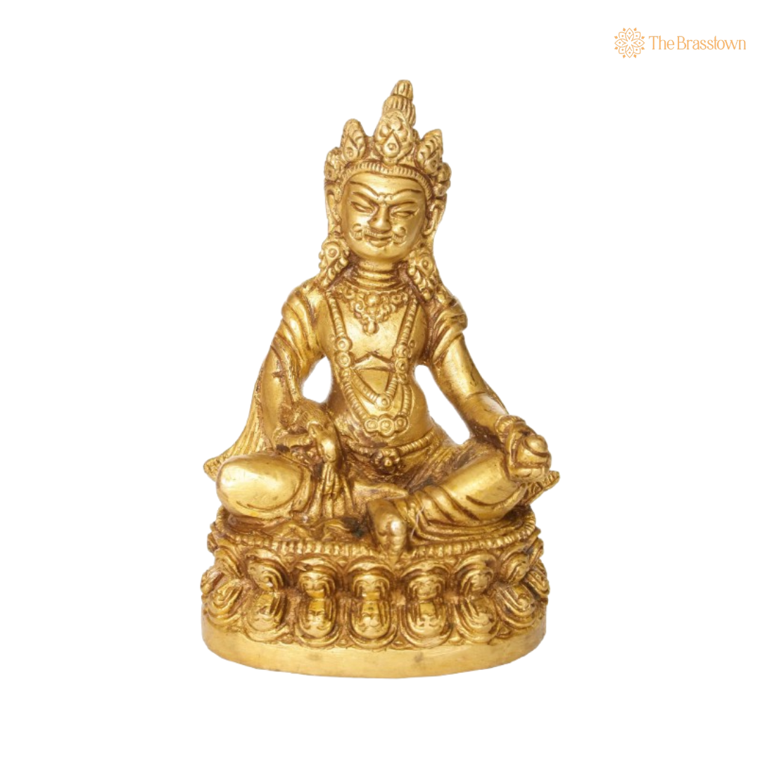 Brass Lord Kuber Idol – The Divine Treasurer of Wealth 4 Inch
