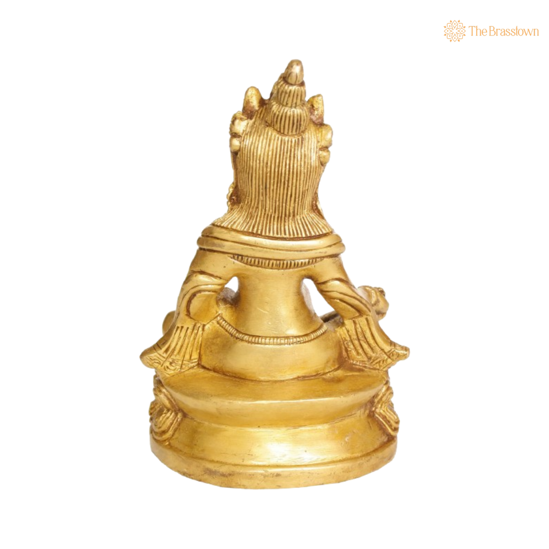 Brass Lord Kuber Idol – The Divine Treasurer of Wealth 4 Inch