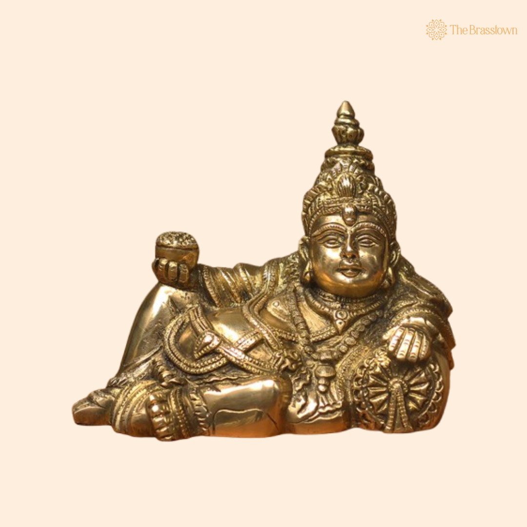 Brass Lord Kuber Idol – The Divine Treasurer of Wealth and Prosperity 6 Inch