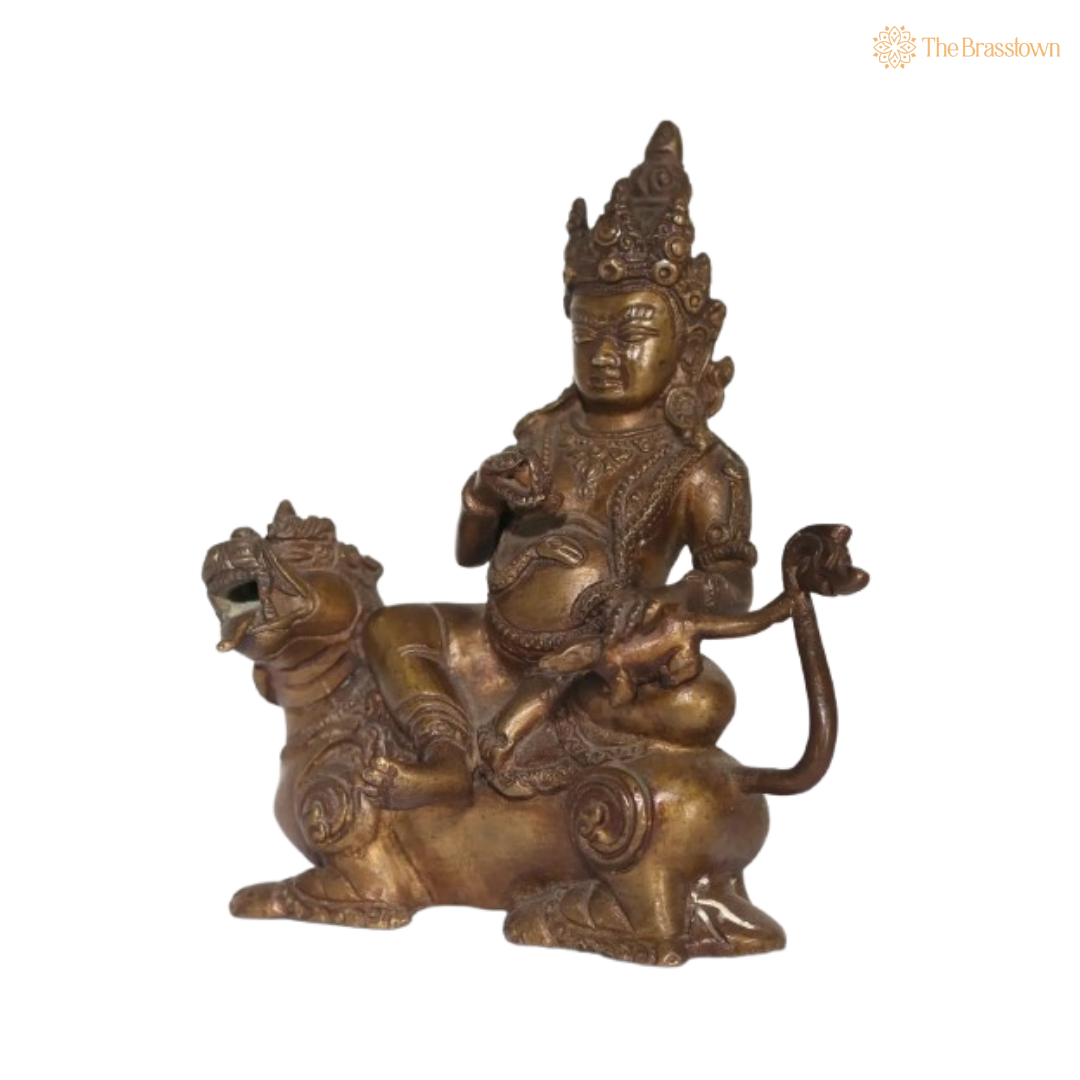 Brass Lord Kuber Idol – The Divine Treasurer of Wealth and Prosperity 6 Inch