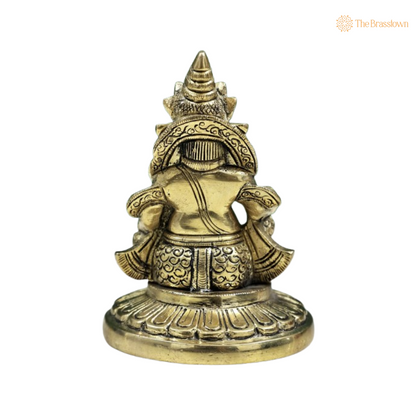 Brass Lord Kuber Idol – The Divine Wealth Guardian 4 Inch
