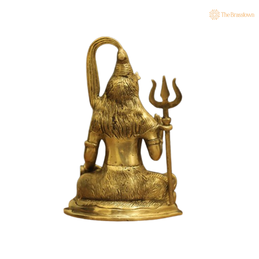 Brass Lord Shiva in Meditation 7 Inch