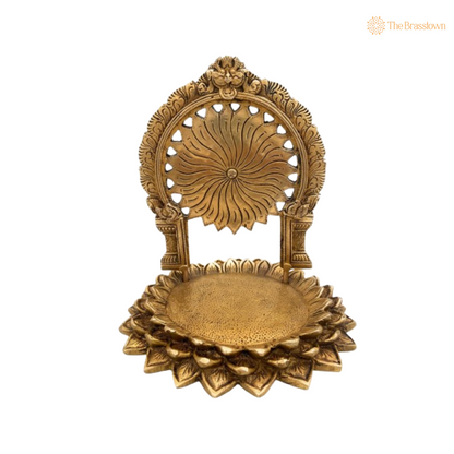 Brass Lotus Petal Base Temple – A Divine Symbol of Elegance 9 Inch