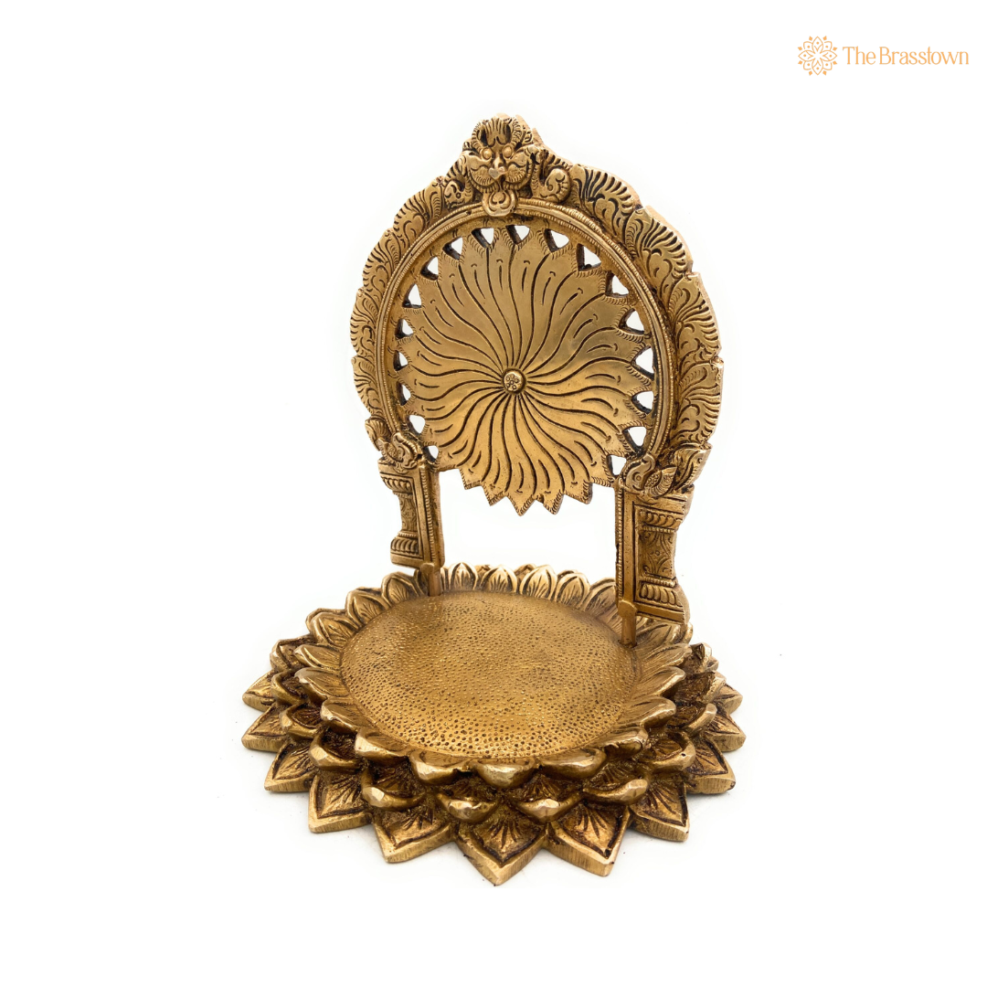 Brass Lotus Petal Base Temple – A Divine Symbol of Elegance 9 Inch