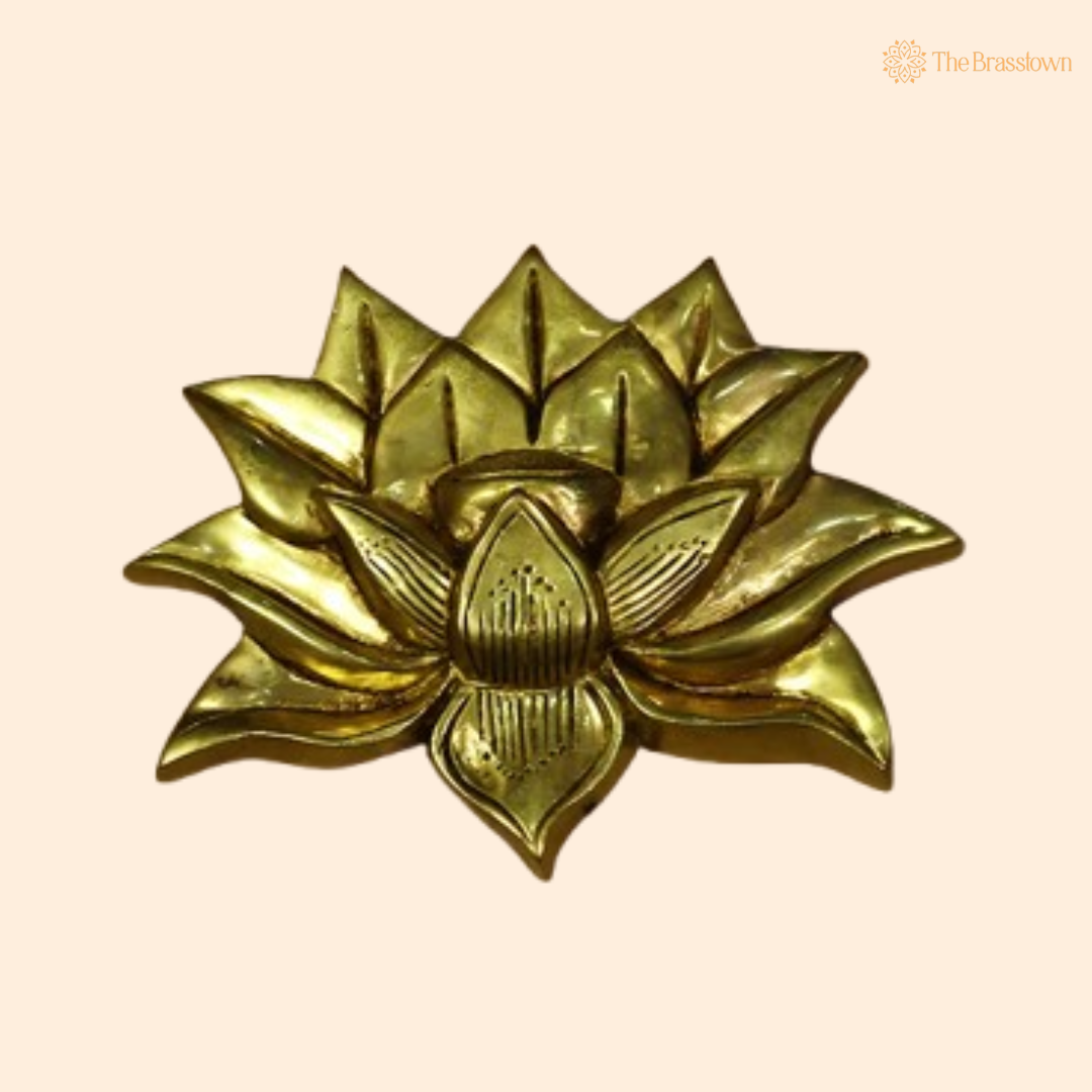 Brass Lotus Wall Decor – A Symbol of Purity and Enlightenment 6.7 Inch