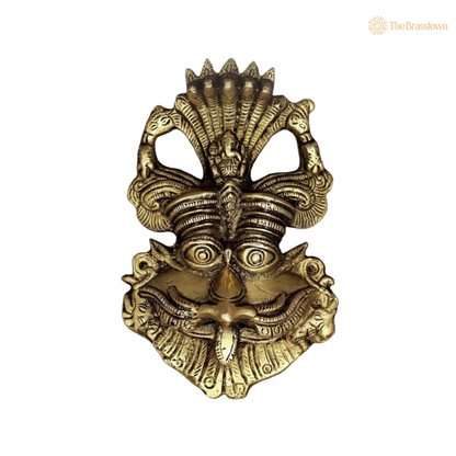 Brass Mahakala Wall Mask 6 Inch