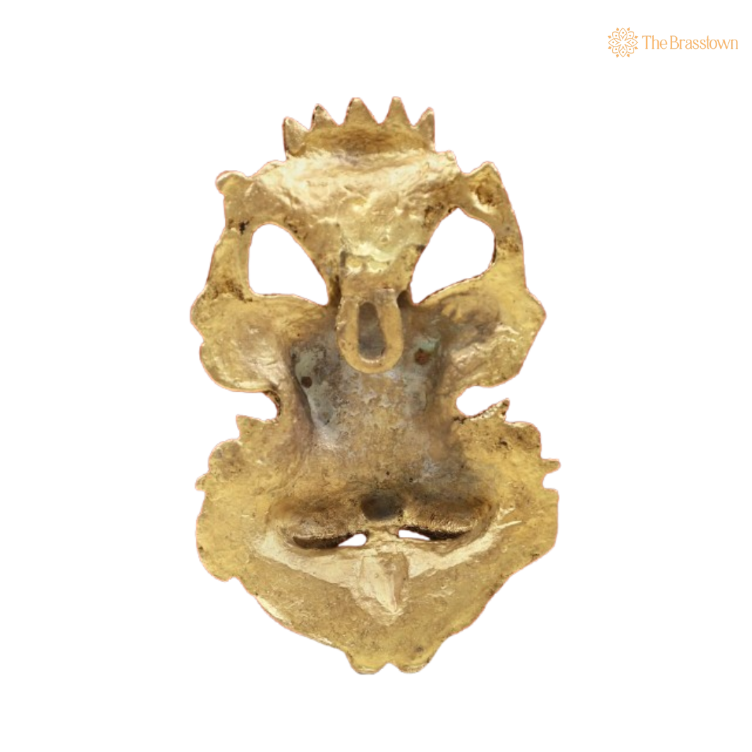 Brass Mahakala Wall Mask 6 Inch