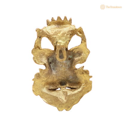 Brass Mahakala Wall Mask 6 Inch